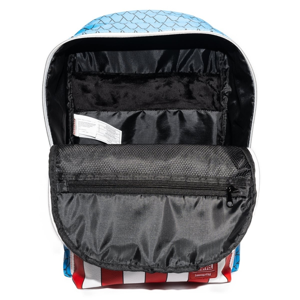 NWT: Loungefly Captain America Cosplay Backpack with Pin Set - Picture 8 of 12